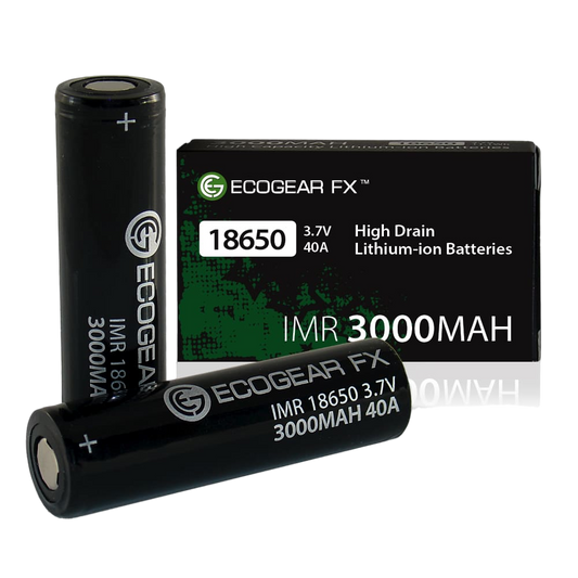 18650 IMR 3000mAh High Drain Flat Top Lithium-ion Batteries (2-Pieces)