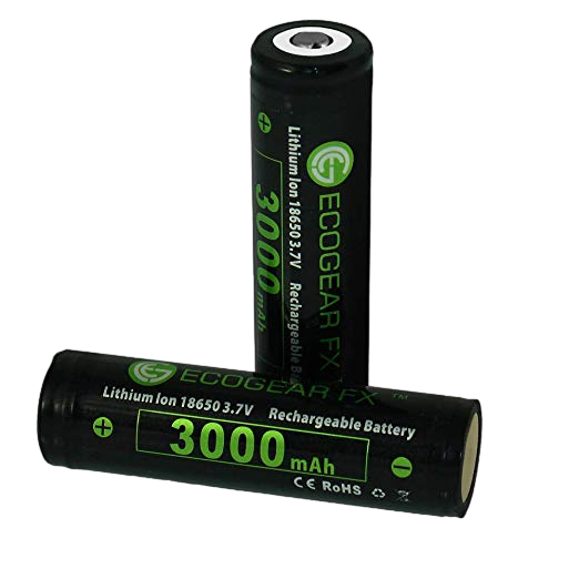 18650 PCB 3000mAh Lithium-ion Button-Top Flashlight Batteries [2-Pack]