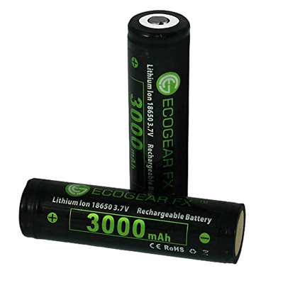 18650 PCB 3000mAh Lithium-ion Button-Top Flashlight Batteries [2-Pack]