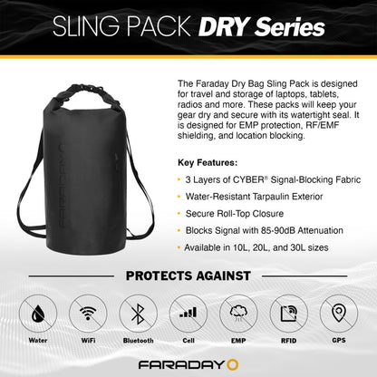 Faraday Dry Bag Sling Pack – Stealth Black