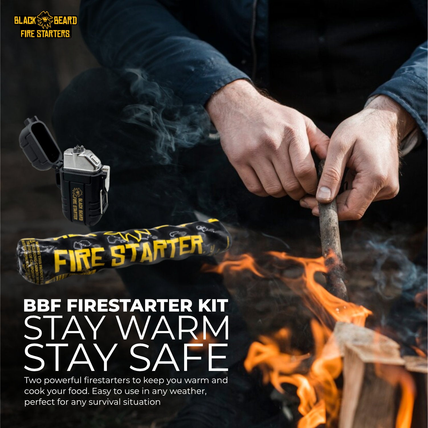 black beard fire, salty seabag, survival tools, plasma lighter, emergency preparedness